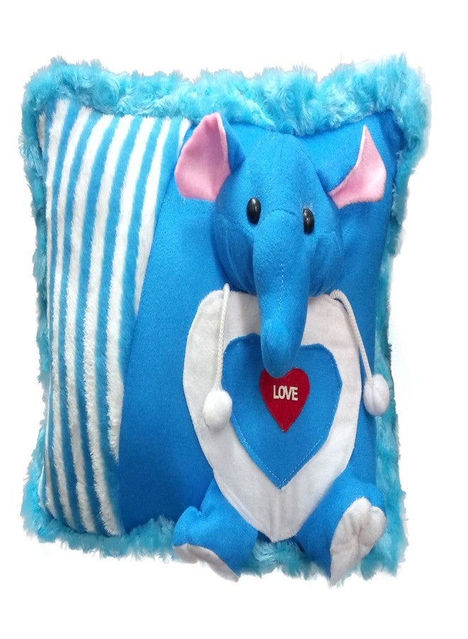 تيكلز وسادة فيل ناعمة مخملية للأطفال (بنين وبنات) هدية لتزيين المنزل (الحجم: 35 سم، اللون: أزرق) - Image 1